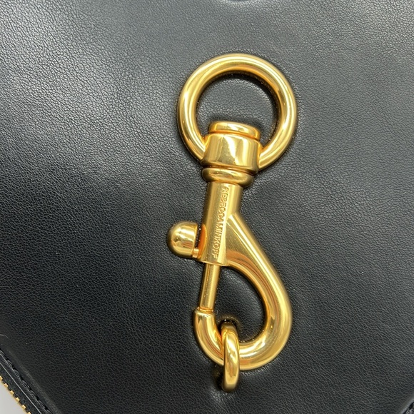 Rebecca Minkoff Heart Crossbody Bag Black Gold Silver - Picture 2 of 16